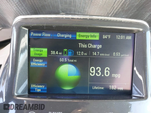 2013 Chevrolet Volt with VIN 1G1RA6E48DU106917, listed as a IAAI auction lot 42123449 with 47,089 mi miles and . Bid and sale history available at carsss.com. Image 13.