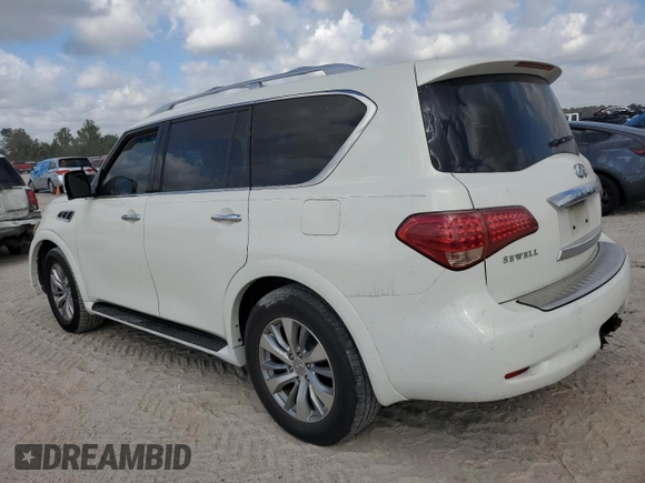 2012 Infiniti QX56 8-passenger with VIN JN8AZ2NC8C9317165, listed as a Copart auction lot 76693664 with 167,243 mi miles and Salvage Title. Bid and sale history available at carsss.com. Image 2.