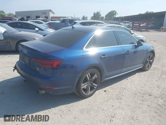 2018 Audi A4 Premium Plus with VIN WAULMAF47JN002184, listed as a IAAI auction lot 40038594 with 164,561 mi miles. Bid and sale history available at carsss.com. Image 4.