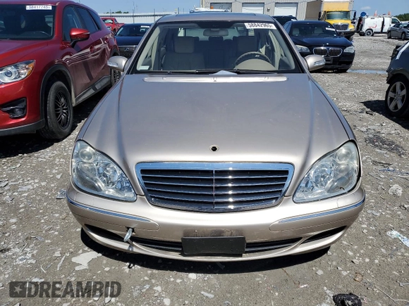 2005 Mercedes-Benz S 500 with VIN WDBNG84J75A445404, listed as a Copart auction lot 58842965 with 57,153 mi miles and Salvage title. Bid and sale history available at DreamBid. Image 5.