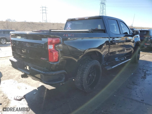 2019 Chevrolet Silverado 1500 RST with VIN 1GCUYEED7KZ137308, listed as a Copart auction lot 47391645 with 54,430 mi miles and Salvage Title. Bid and sale history available at carsss.com. Image 3.