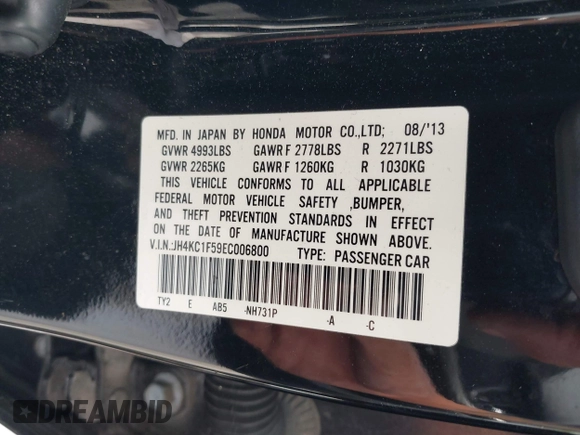 2014 Acura RLX Technology z VIN JH4KC1F59EC006800, wystawiony jako IAAI lot #42438554 z przebiegiem 166 443 mil mil oraz . Historia ofert i sprzedaży dostępna na DreamBid. Obrazek 9.