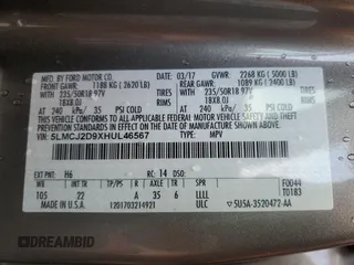2017 Lincoln MKC Select z VIN 5LMCJ2D9XHUL46567, wystawiony jako Copart lot #64600175 z przebiegiem 65 089 mil mil oraz Szkoda całkowita • Salvage title. Historia ofert i sprzedaży dostępna na DreamBid. Obrazek 13.