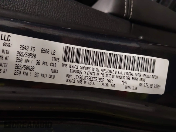 2014 Dodge Durango Citadel с VIN 1C4RDJEG9EC591992, выставлен на аукционе IAAI как лот 42571891 с пробегом 150 669 миль миль и . История ставок и продаж доступна на DreamBid. Изображение 9.