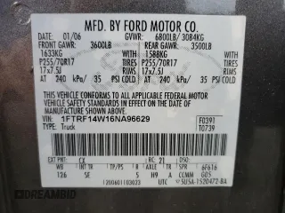 2006 Ford F-150 XL with VIN 1FTRF14W16NA96629, listed as a Copart auction lot 74964214 with 228,365 mi miles and Clean Title. Bid and sale history available at carsss.com. Image 12.