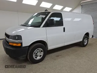 2022 Chevrolet Express Cargo z VIN 1GCWGAFP3N1216992, wystawiony jako Copart lot #59870235 z przebiegiem 122 241 mil mil oraz Czysty tytuł • Clean title. Historia ofert i sprzedaży dostępna na DreamBid. Obrazek 1.