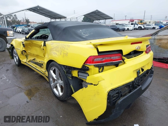 2015 Chevrolet Camaro LT with VIN 2G1FF3D3XF9207176, listed as a IAAI auction lot 41583330 with 96,753 mi miles. Bid and sale history available at carsss.com. Image 3.