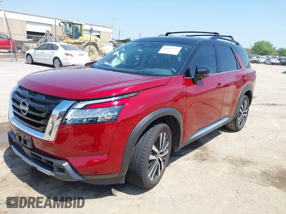 2023 Nissan Pathfinder Platinum with VIN 5N1DR3DK6PC210286, listed as a IAAI auction lot 42021775 with 48,482 mi miles and . Bid and sale history available at DreamBid. Image 18.