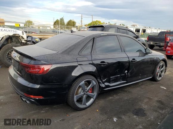 2018 Audi S4 Premium Plus with VIN WAUB4AF47JA117029, listed as a Copart auction lot 76617824 with 49,000 mi miles and Salvage Title. Bid and sale history available at carsss.com. Image 3.