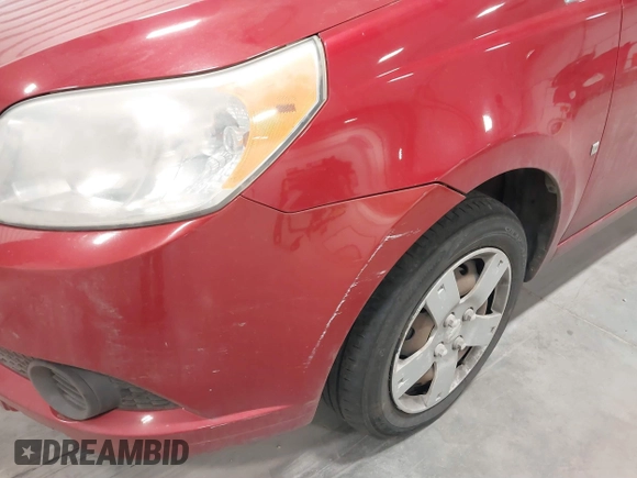 2009 Chevrolet Aveo 1LT with VIN KL1TD66E89B610602, listed as a IAAI auction lot 41829837 with 121,664 mi miles and . Bid and sale history available at DreamBid. Image 6.