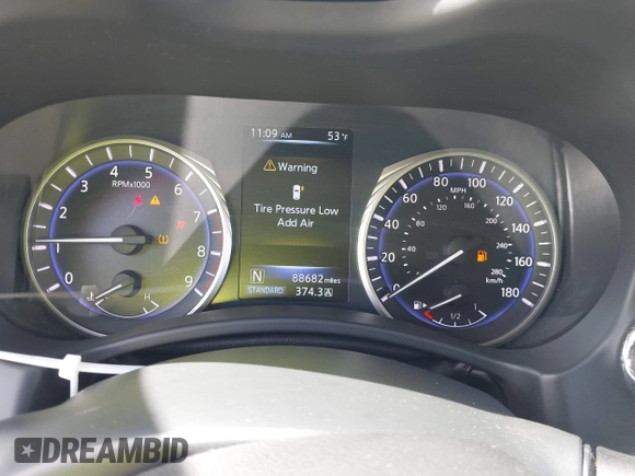 2016 Infiniti Q50 3.0t Premium with VIN JN1EV7AR4GM345731, listed as a IAAI auction lot 41836075 with 88,682 mi miles. Bid and sale history available at carsss.com. Image 7.