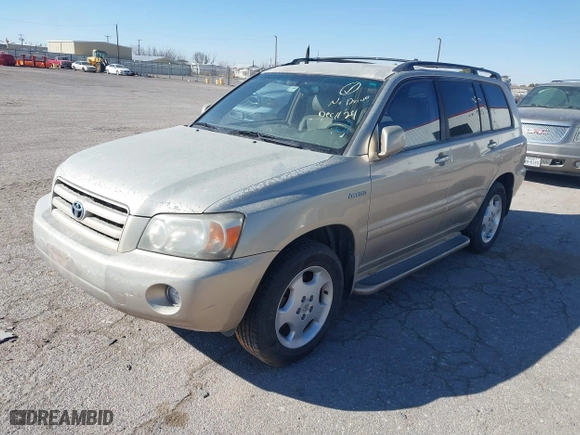 2005 Toyota Highlander with VIN JTEDP21A650067916, listed as a IAAI auction lot 41344358 with 1 mi miles. Bid and sale history available at carsss.com. Image 2.