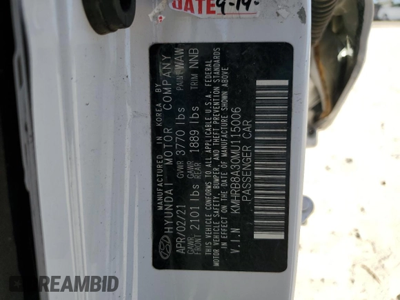 2021 Hyundai Venue SE z VIN KMHRB8A30MU115006, wystawiony jako Copart lot #49426725 z przebiegiem 72 775 mil mil oraz Szkoda całkowita • Salvage title. Historia ofert i sprzedaży dostępna na DreamBid. Obrazek 13.