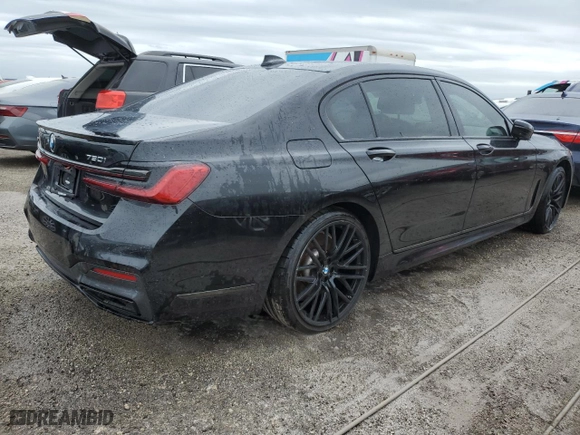 2022 BMW 7 Series 750i xDrive with VIN WBA7U2C07NCK00757, listed as a Copart auction lot 75087014 with 47,223 mi miles and Non Repairable. Bid and sale history available at carsss.com. Image 3.