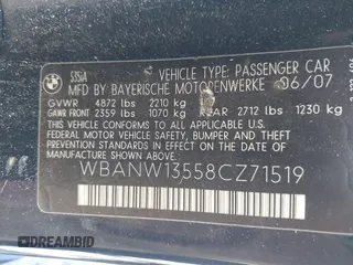 2008 BMW 5 Series 535i with VIN WBANW13558CZ71519, listed as a IAAI auction lot 41844573 with 145,564 mi miles and . Bid and sale history available at carsss.com. Image 9.
