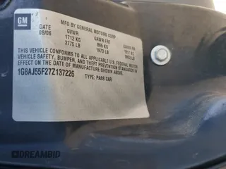 2007 Saturn ION ION 2 z VIN 1G8AJ55F27Z137226, wystawiony jako Copart lot #58369145 z przebiegiem 89 257 mil mil oraz Szkoda całkowita • Salvage title. Historia ofert i sprzedaży dostępna na DreamBid. Obrazek 12.