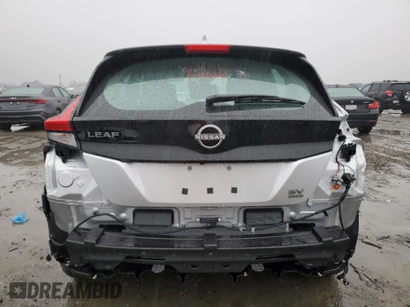 2025 Nissan LEAF SV Plus with VIN 1N4CZ1CV1SC558995, listed as a Copart auction lot 41471515 with 361 mi miles and Salvage Title. Bid and sale history available at carsss.com. Image 6.