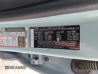 2022 Hyundai Santa Cruz SEL Premium z VIN 5NTJDDAF3NH012433, wystawiony jako IAAI lot #41922462 z przebiegiem 72 880 mil mil oraz . Historia ofert i sprzedaży dostępna na DreamBid. Obrazek 9.