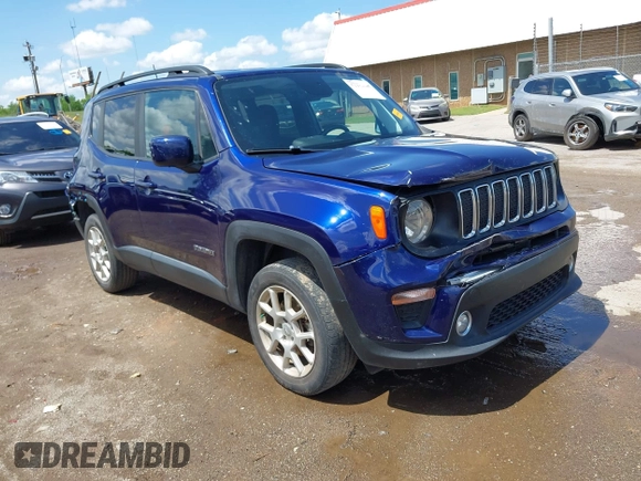 2019 Jeep Renegade Latitude with VIN ZACNJBBB9KPK71713, listed as a IAAI auction lot 42114585 with 109,630 mi miles and . Bid and sale history available at DreamBid. Image 1.