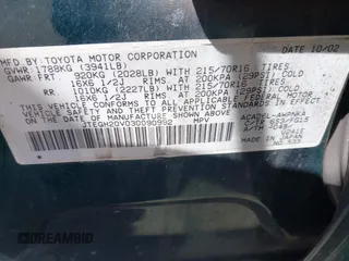 2003 Toyota RAV4 with VIN JTEGH20V030090992, listed as a IAAI auction lot 41798546 with 55,790 mi miles. Bid and sale history available at carsss.com. Image 9.