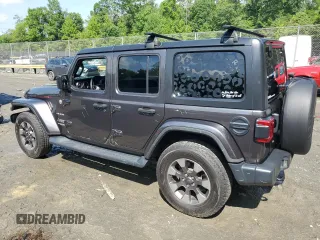 2018 Jeep Wrangler Unlimited Sahara with VIN 1C4HJXEGXJW229881, listed as a Copart auction lot 58762775 with 82,470 mi miles and Salvage title. Bid and sale history available at DreamBid. Image 2.