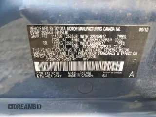 2012 Toyota RAV4 with VIN 2T3BF4DV1CW226147, listed as a Copart auction lot 53638185 with 119,426 mi miles and Salvage Title. Bid and sale history available at carsss.com. Image 13.