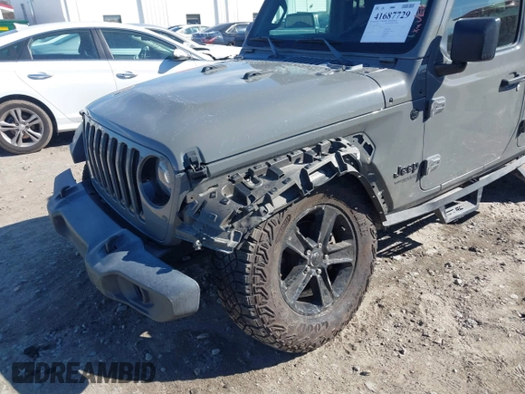 2021 Jeep Wrangler Unlimited Willys with VIN 1C4HJXDM6MW587152, listed as a IAAI auction lot 41687729 with 59,730 mi miles and . Bid and sale history available at DreamBid. Image 6.