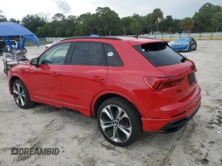 2021 Audi Q3 S line Premium Plus with VIN WA1EECF37M1006141, listed as a Copart auction lot 63611225 with 43,996 mi miles and Non repairable. Bid and sale history available at DreamBid. Image 2.