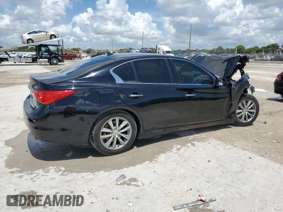 2014 Infiniti Q50 Premium with VIN JN1BV7AP1EM688303, listed as a Copart auction lot 60637845 with 160,017 mi miles and Salvage title. Bid and sale history available at DreamBid. Image 3.