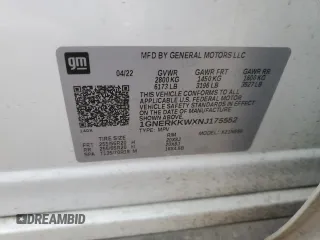 2022 Chevrolet Traverse Premier with VIN 1GNERKKWXNJ175552, listed as a Copart auction lot 41934655 with 63,582 mi miles and Clean title. Bid and sale history available at DreamBid. Image 13.