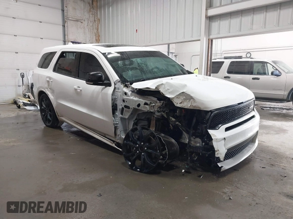 2019 Dodge Durango GT Plus with VIN 1C4RDJDG5KC763903, listed as a IAAI auction lot 41714500 with 58,314 mi miles and . Bid and sale history available at DreamBid. Image 1.