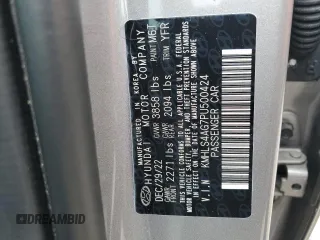 2023 Hyundai Elantra SEL with VIN KMHLS4AG7PU500424, listed as a Copart auction lot 55018164 with 2,642 mi miles and Salvage Title. Bid and sale history available at DreamBid. Image 12.