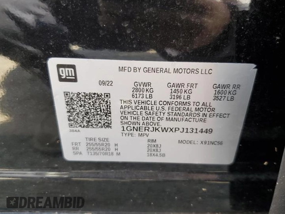 2023 Chevrolet Traverse RS z VIN 1GNERJKWXPJ131449, wystawiony jako Copart lot #52819995 z przebiegiem 48 126 mil mil oraz Szkoda całkowita • Salvage title. Historia ofert i sprzedaży dostępna na DreamBid. Obrazek 14.