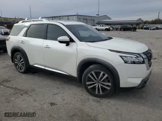 2023 Nissan Pathfinder Platinum with VIN 5N1DR3DJ2PC212026, listed as a Copart auction lot 86143374 with 21,194 mi miles and Salvage Title. Bid and sale history available at carsss.com. Image 4.