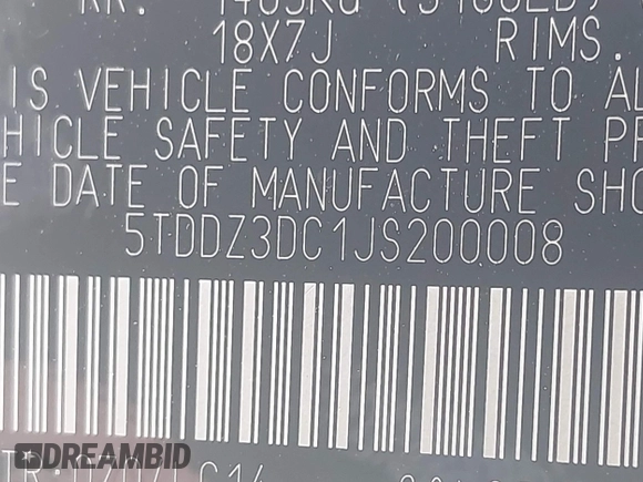 2018 Toyota Sienna XLE с VIN 5TDDZ3DC1JS200008, выставлен на аукционе IAAI как лот 42112804 с пробегом Не указан миль и . История ставок и продаж доступна на DreamBid. Изображение 9.