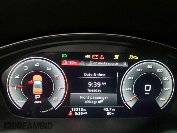 2024 Audi Q5 Premium Plus with VIN WA1BBAFY6R2017287, listed as a Copart auction lot 49304225 with 13,313 mi miles and Salvage title. Bid and sale history available at DreamBid. Image 9.
