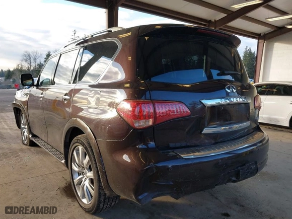 2014 Infiniti QX80 with VIN JN8AZ2NC1E9352911, listed as a IAAI auction lot 41502329 with NaN miles. Bid and sale history available at carsss.com. Image 3.
