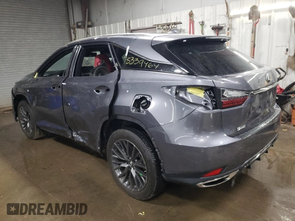 2021 Lexus RX 350 F Sport with VIN 2T2SZMDAXMC307224, listed as a Copart auction lot 75339464 with 54,850 mi miles and Salvage title. Bid and sale history available at DreamBid. Image 2.