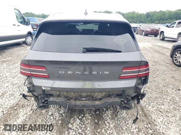 2021 Genesis GV80 with VIN KMUHBDSB1MU052669, listed as a Copart auction lot 56065915 with 83,118 mi miles and Salvage title. Bid and sale history available at DreamBid. Image 6.