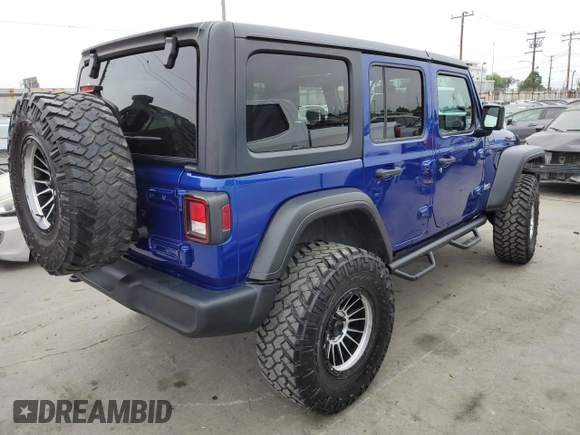 2020 Jeep Wrangler Unlimited Sport S with VIN 1C4HJXDN3LW181949, listed as a Copart auction lot 62301625 with 50,091 mi miles and Salvage title. Bid and sale history available at DreamBid. Image 3.