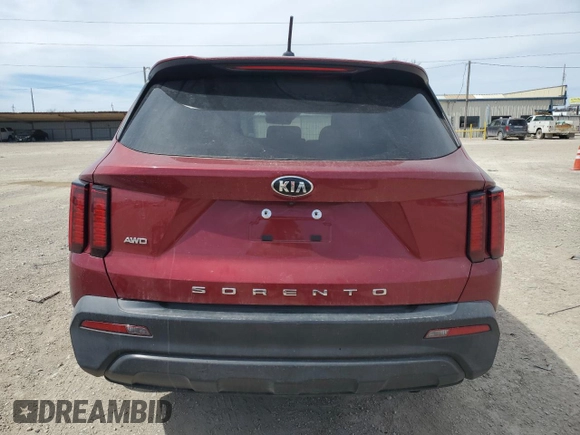 2021 Kia Sorento LX z VIN 5XYRGDLC6MG045413, wystawiony jako Copart lot #48747905 z przebiegiem 60 090 mil mil oraz Szkoda całkowita • Salvage title. Historia ofert i sprzedaży dostępna na DreamBid. Obrazek 6.