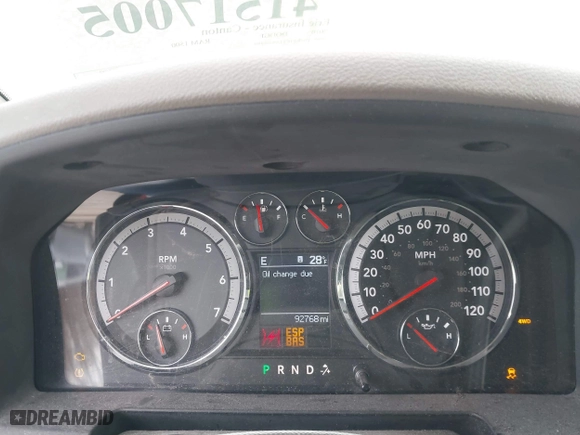 2010 Dodge Ram 1500 SLT with VIN 1D7RV1CT1AS261380, listed as a IAAI auction lot 41517005 with 92,768 mi miles. Bid and sale history available at carsss.com. Image 7.