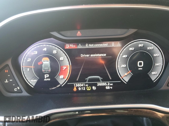 2020 Audi Q3 S line Prestige with VIN WA1FECF34L1106071, listed as a Copart auction lot 55766115 with 136,041 mi miles and Salvage title. Bid and sale history available at DreamBid. Image 9.