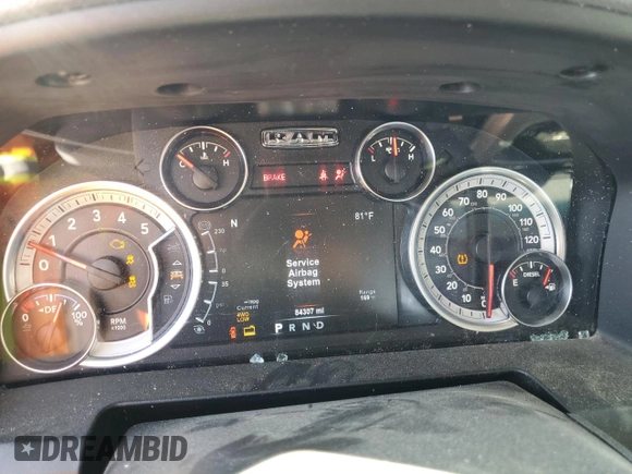 2018 Ram 2500 Big Horn with VIN 3C6UR5ML7JG411893, listed as a Copart auction lot 68948564 with 84,307 mi miles and Salvage title. Bid and sale history available at DreamBid. Image 9.