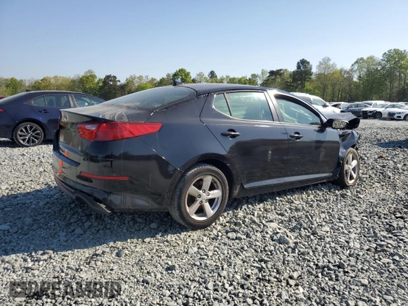 2015 Kia Optima LX with VIN 5XXGM4A70FG484510, listed as a Copart auction lot 53712335 with 0 mi miles and Clean Title. Bid and sale history available at carsss.com. Image 3.