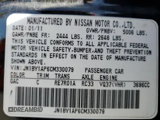 2012 Infiniti M37 with VIN JN1BY1AP6CM330079, listed as a Copart auction lot 77770814 with 117,479 mi miles and Salvage Title. Bid and sale history available at carsss.com. Image 15.