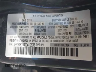 2013 Mazda CX-9 Grand Touring with VIN JM3TB3DA0D0412833, listed as a IAAI auction lot 41876447 with 173,830 mi miles and . Bid and sale history available at carsss.com. Image 9.