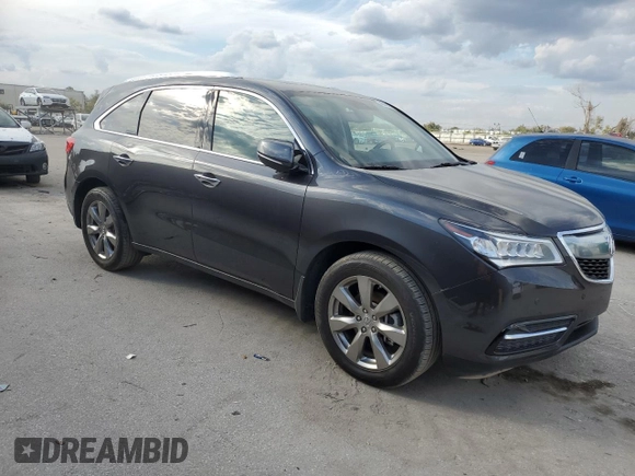 2014 Acura MDX Advance with VIN 5FRYD3H80EB012241, listed as a Copart auction lot 46045765 with 88,888 mi miles and Salvage title. Bid and sale history available at DreamBid. Image 4.