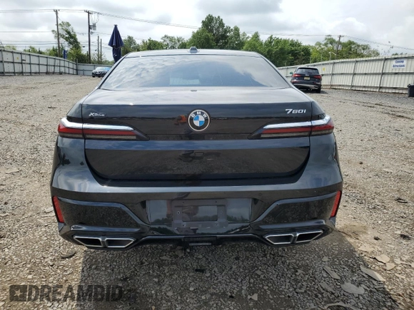 2024 BMW 7 Series 760i xDrive with VIN WBA33EJ05RCS20369, listed as a Copart auction lot 58822485 with 14,554 mi miles and Salvage title. Bid and sale history available at DreamBid. Image 6.