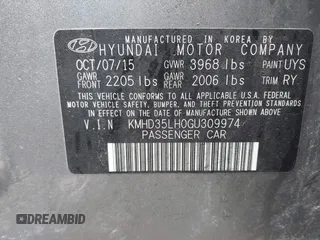 2016 Hyundai Elantra GT with VIN KMHD35LH0GU309974, listed as a IAAI auction lot 42029956 with 139,431 mi miles. Bid and sale history available at carsss.com. Image 9.